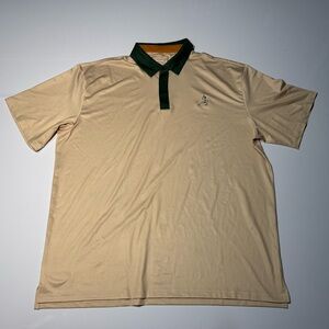 Grateful Dead x Section 119 Mens 2XL Embroidered Skeleton Polo Shirt Tan